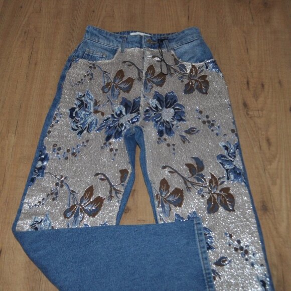 MANGO women's floral jeans size 1 NWOT - Picture 3 of 3